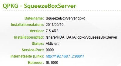 QNAP-NAS Squeezebox Server