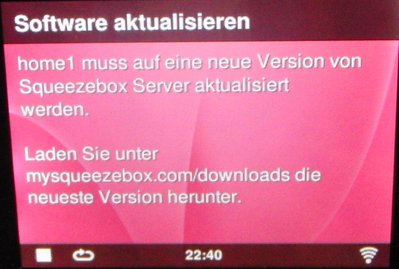 Fehlermeldung: Keine Verbindung zum Squeezebox Server