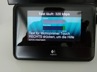 SB Touch Netzwerktest bei 320 kbps Bandbreite.
