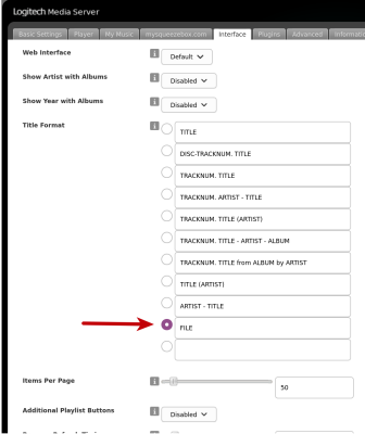 Einstelungen unter Interface